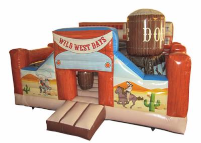 China Wild inflatable western themed bouncer house PVC material inflatable farm house fun amusement park for sale