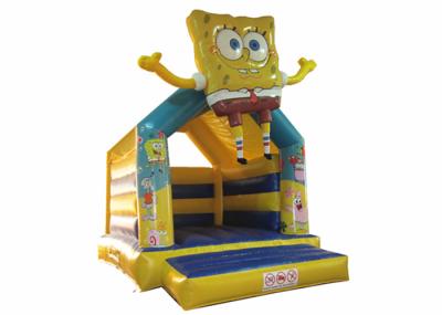 China Spongbob Cool Bounce Houses , Backyard Industrial Bounce House Quadruple Stitching for sale