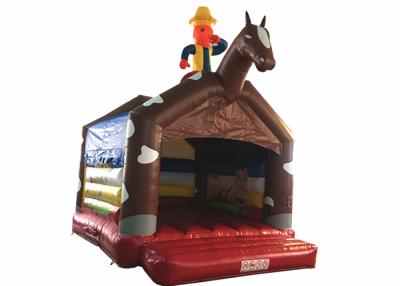China Simple inflatable horseman bouncer house 0.55mm PVC inflatable horse jump house for supply for sale