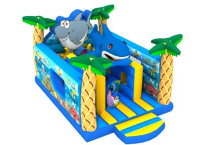 China PVC 0.55mm Ocean Themed Shark 4.5x7x4m Inflatable Jumping Castle for sale