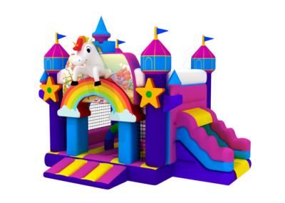 China Inflable popular el unicornio combinado, inflable la casa de salto del unicornio con la diapositiva en venta