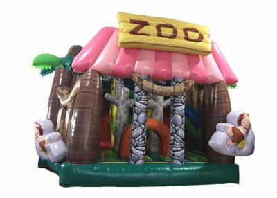 China Monkey Zoo Inflatable Fun City , PVC Inflatable Animals Durable Inflatable Zoo Amusement Park for sale