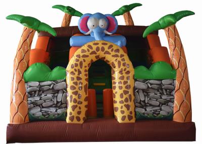 China Inflatable Safari Park Bouncy Slide / PVC Inflatable Elephant Bouncer Colourful for sale