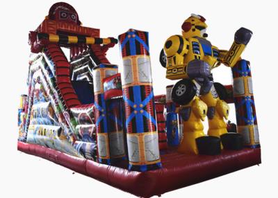 China Waterproof Inflatable Fun City , Blow Up Robot World Bouncy Jumping Castles for sale