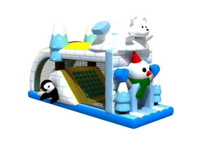 China Animals Theme Ice And Snow 4x7.5x4.2m Inflatable Obstacle Courses for sale