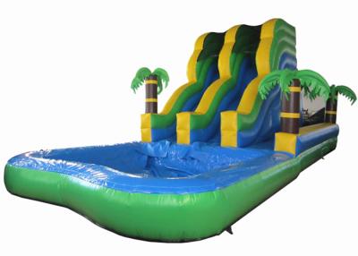 China Summer 2017 palm trees inflatable water slide on sales inflatable single slide with water pool for sale