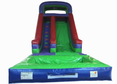 China Dark Green Large Commercial Inflatable Water Slides / Bounce House With Slide for sale