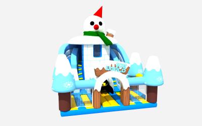 China Commercial Grade Snowman Inflatable Bounce Slides 6x7.3x6.8m for sale