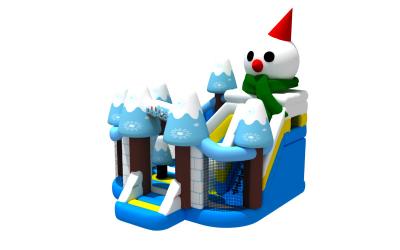 China Christmas Inflatable Jump House Snowman Castle Bouncer Toys Iceword for sale
