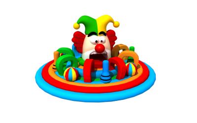 China Inflatable Fun City  Colorful Clown Inflatable Fun City Kids 0.55mm Pvc Jumping Castle Combo for sale