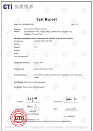 Test Report - ManHua Electric Cable Co., Limited