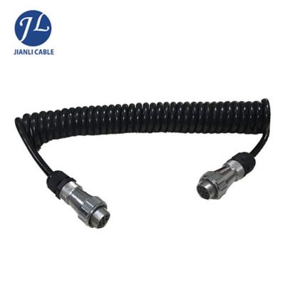 China 7 Pin 12 24V Color Coiled Trailer Cable For Cctv Security Monitor for sale