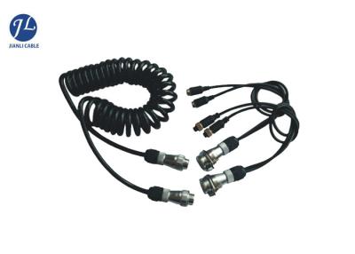 China 7 Pin Retractable Coiled Electrical Wire For Car Surveillance Camera System for sale