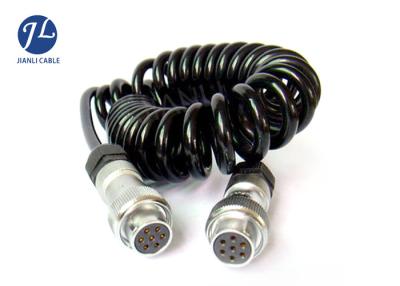 China 5 Pin Spring Coiled Trailer Cable , Curly Electric Cable For Vehicle Safety System for sale