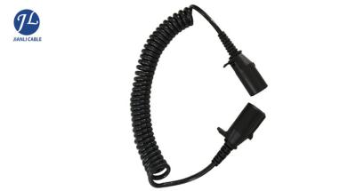 China Retractable Coiled Power Cable With 7 Pole Truck Trailer Plug For Reverse Camera for sale