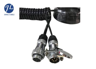 China Automotive Coiled Electrical Extension Cord With Heavy Duty 5 Pin Socket for sale