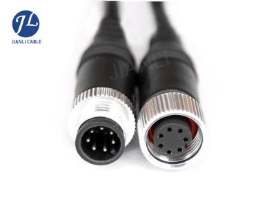 China M12 7 Pin Backup Camera Extension Cable , Aviation Connector CCTV Camera Cable for sale