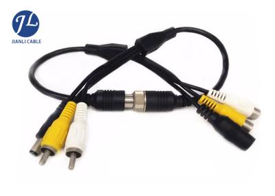 China Car Monitoring System BNC RCA Video Audio Cable With DC Adapter / 4 Pin Plug for sale