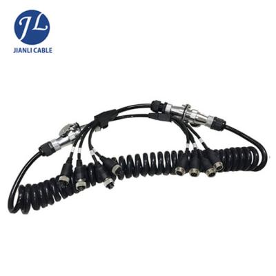 China Truck Rear View Camera System Truck Trailer Coiled Cable , Waterproof 7 Pin Cable for sale