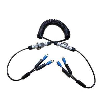 China IP67 Trailer Spring Coiled Extension Cord Electrical With 7 Pin Power Signal Plug for sale