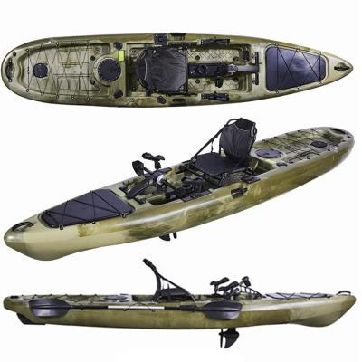 China 3 Years LLDPE Sit On Top Ocean Kayak 5mm With Pedal Single Person 3.96m*0.84m for sale
