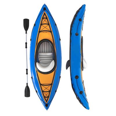 China 2.75m*0.81m PVC Inflatable Kayak One Man Rowing Fishing Canoe Boat Outdoor for sale