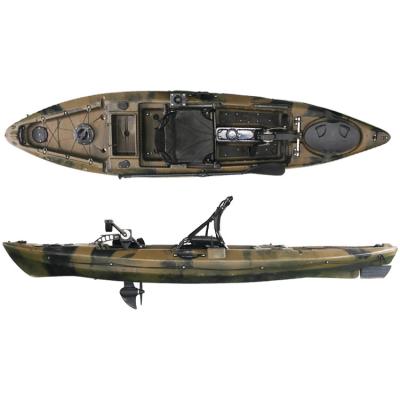 China 180kgs Capacity Fishing Pedal Kayak Single Seater Canoe Pedal Kayak for sale