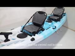 LLDPE Sit On Top Plastic Kayak 600 Lb Capacity Double Seat 2 Person Tandem Fishing