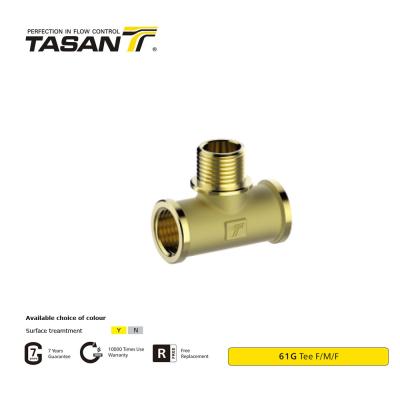 China ISO228 Gewinde Messing T Rohrfitting Messing T Adapter für Sanitär F/M/F 61G zu verkaufen