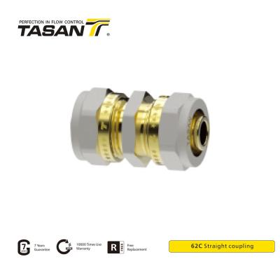 China 16mm 20mm 1 Inch Brass Compression Coupling Straight With 8S21 Thread  62C for sale