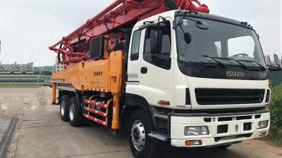 China Red Second Hand Concrete Pumps Truck Sany 46m With Isuzu Chassis for sale