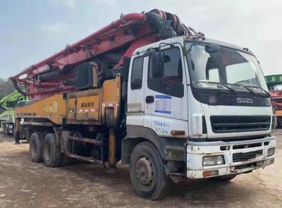 China Sany 46M Used Concrete Pump Truck With Isuzu Chassis Euro3/14.256L for sale