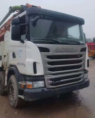 China Zoomlion 63M Used Concrete Pump Truck With Scania Chassis With Model 2013 for sale