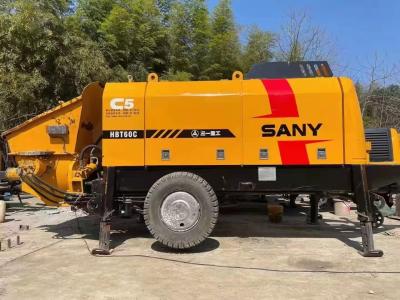 China 75KW Used Electric Concrete Trailer Pump Sany Yellow HBT60C for sale