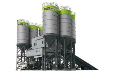 China Poder de procesamiento por lotes por lotes 2*37KW del mezclador de la planta de Zoomlion HZS120P en venta
