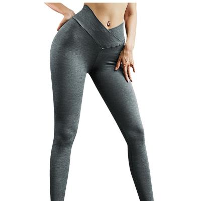 China New Style Breathable Hot Women's Cross Waist Yoga Leggngs With Inner Pocket Sports Gym Women Customized High Tights From RiseYoga for sale