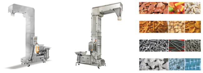 Heat resistant Z-type bucket elevator for snack food production