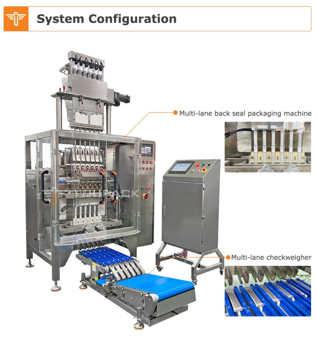 Side view of packaging machine