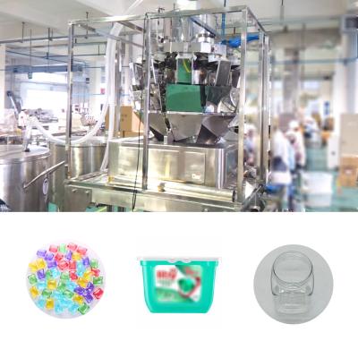 中国 Automatic 10 Head Multihead Weigher Laundry Beads Jar Can Bottle Filling And Packing System 販売のため