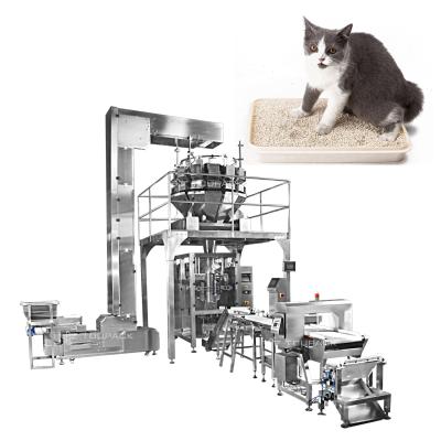 China Automatic 4KG 10KG 18KG Granule 14 Head Weigher Cat Litter Bag Filling Packing Machine for sale