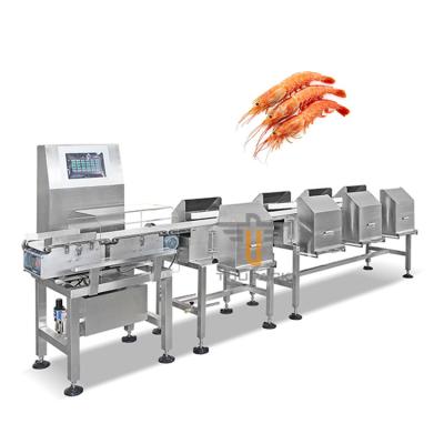 China Smart Auto Conveyor Check Weigher Machine For Red Shrimp Sausages Sorter Belt Weigher Weight Checker for sale