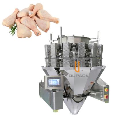 China 14 Head Combination Weigher SS 10-500g Fresh Meat Chicken Leg Auto Weighing Screwing Feeding System for sale