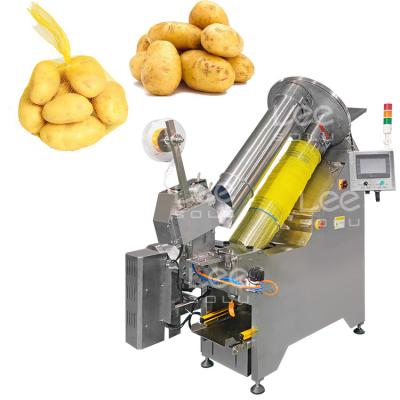 China Máquina de embalagem de sacos de malha totalmente automática para vegetais de batata Máquina de embalagem de sacos à venda