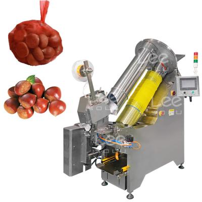 China 5kg Fruit And Vegetable Packaging Machine Castanea Mollissima Auto Mesh Net Bag Weighting Counting Netting Clipping for sale