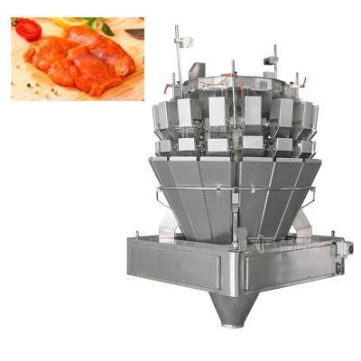China Fresh Chicken Sheep Pork Beef Meat Multihead Weigher 14 Heads Screw Meat Filling Machine for sale