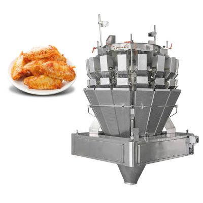 中国 Automatic Screw Feeder Combination Weigher Filling Sticky Food Meat Marinated Chicken Wings Multihead Weigher 販売のため