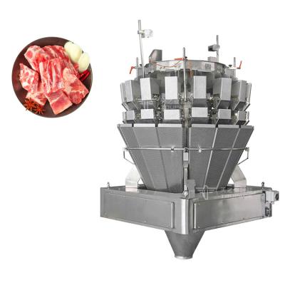 China Frozen Meat Fresh Raw Pork Chops Ribs Multihead Weigher Packing Machine With Screw Feeding for sale