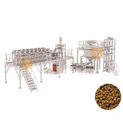 China Pet Food Weighing And Packaging System With Variable Weights Dog Food And Cat Food Multihead Weigher for sale