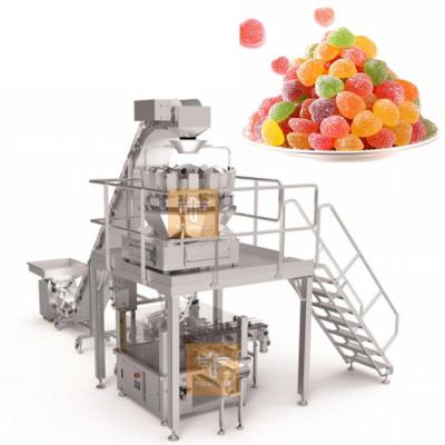 China Multi-Function Gummies Weighing And Filling System Candy 14 Bucket Multihead Weigher for sale