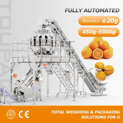 China Máquina de embalagem automática de sacos de malha com 15 ¢ 30 sacos/min velocidade e 0,45 ~ 5 kg de capacidade para cebola de batata for sale